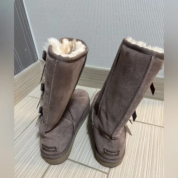 KOOLABURRA BY UGG VICTORIA TALL CINDER SUEDE FUR WOMEN'S BOOTS SIZE US 10 - Picture 3 of 10